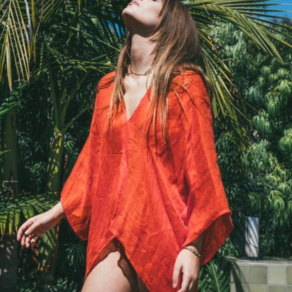 Love Quotes One Size Tunic, Blouse, Cover-Up;  Linen Blend "Safari, Tan, Sand" - Picture 10 of 11